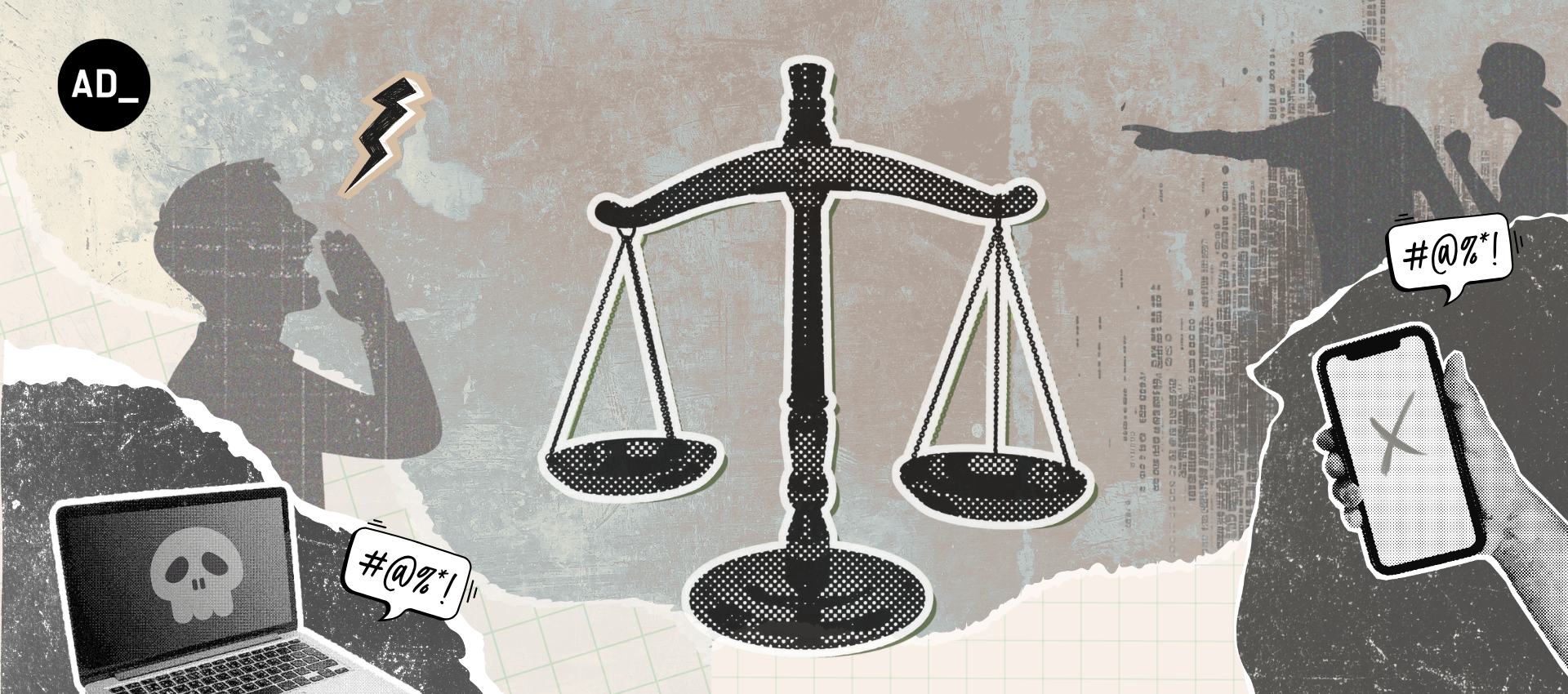 The image is designed to depict that judges across South Asia are increasingly being attacked online for their judgements and views.