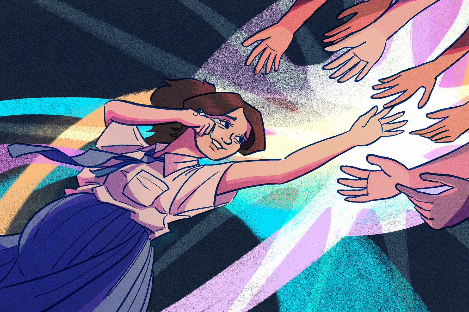 Ilustrasi layanan aborsi untuk korban kekerasan seksual. Illustration: Sekarjoget/Project Multatuli