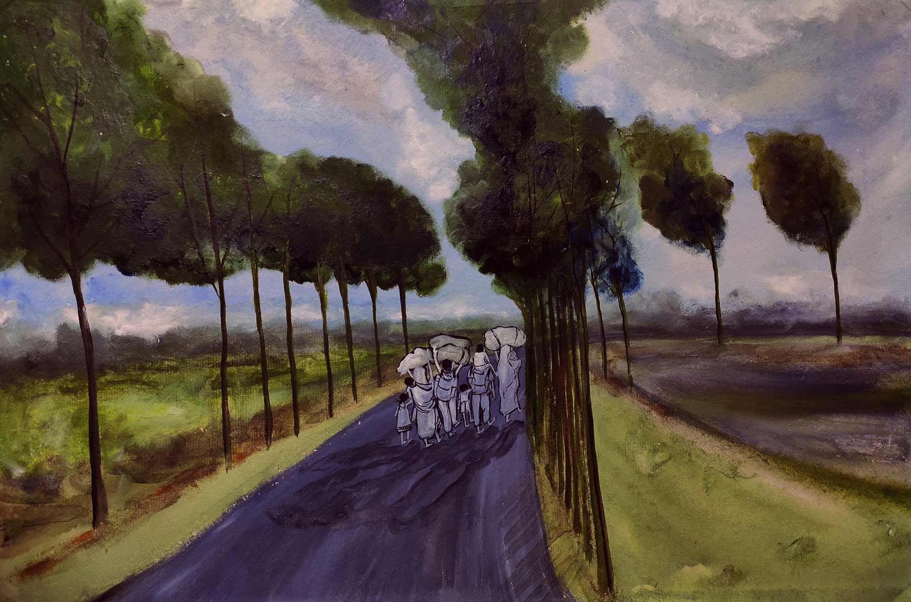 ‘We are having to choose between life and work,’ say Muslim labourers from West Bengal who have been branded as illegal immigrants increasingly over the last year. Illustration: Labani Jangi/PARI